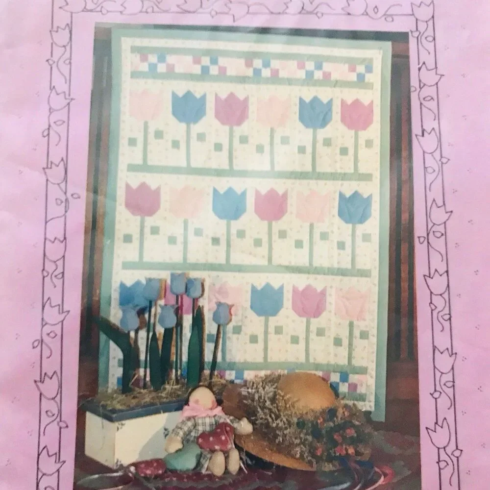 Mumm's The Word SPRINGTIME TULIPS Floral Wall Decor Quilt Pattern Uncut 1986